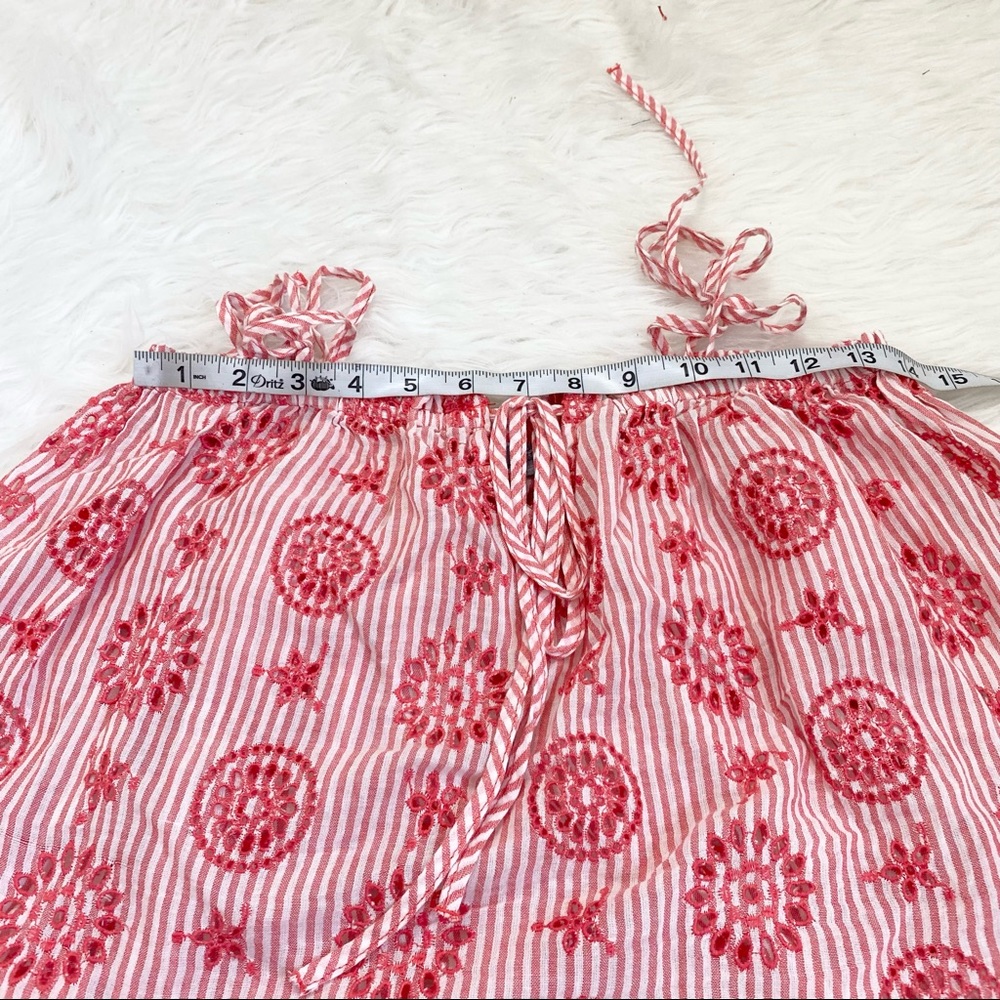 AERIE Red Flower Striped Blouse - Picture 3 of 6